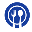 Plate with fork and spoon icon