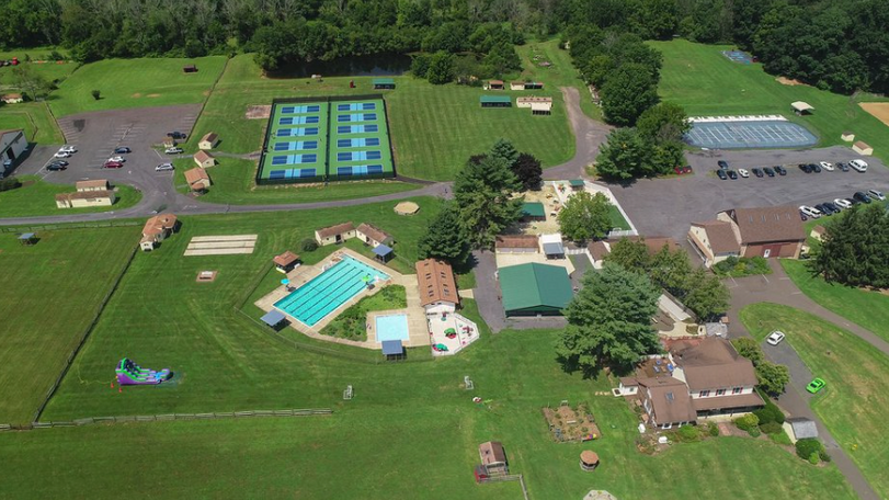 Aerial view of camp Curiosity in 2021