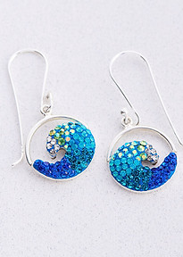 blue and teal mosaico earrings