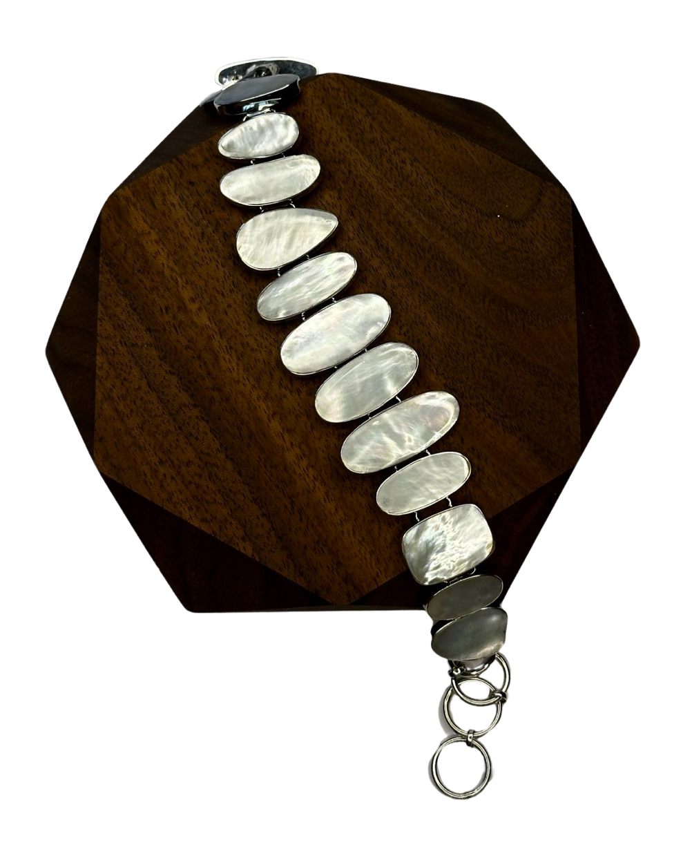 Mother of Pearl and Sterling Silver Toggle Bracelet