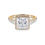 Thumbnail: Princess Cut Halo Half-Eternity 3CT Moissanite Engagement Ring in 10k Gold