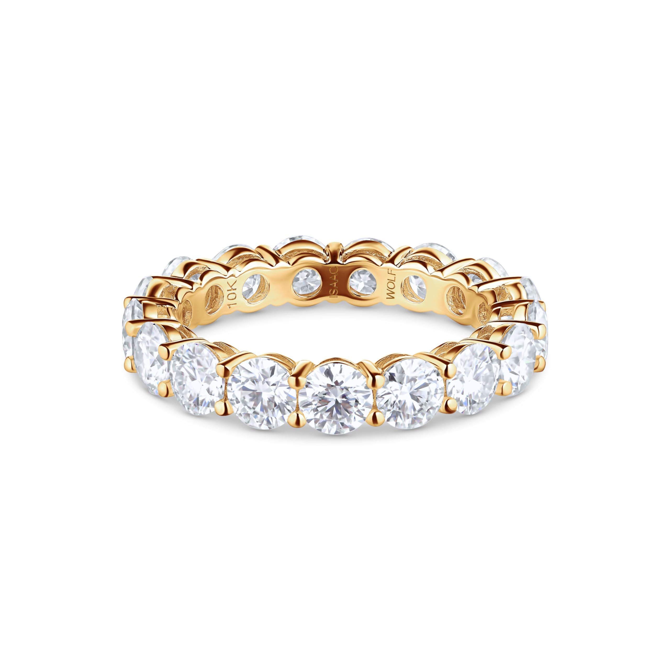 Round Cut Eternity 5.70CTTW  Moissanite Engagement Ring in 10k Gold