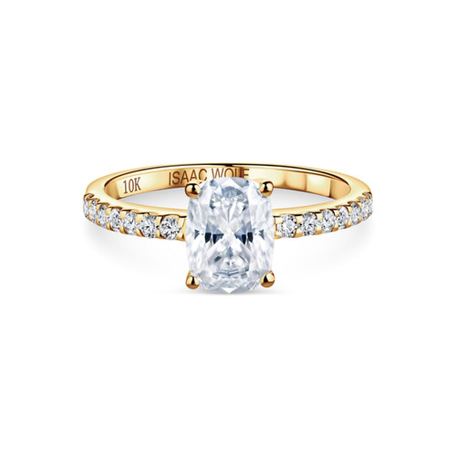 Cluster Rings Custom S925/10K/14K/18K Gold/Pt950 Emerald Cut Moissanite Diamond