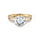 Thumbnail: 3CT Round Cut Split Shank Moissanite Engagement Ring in 10k