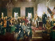 Howard Chandler Christy's Scene at the Signing of the US Constitution