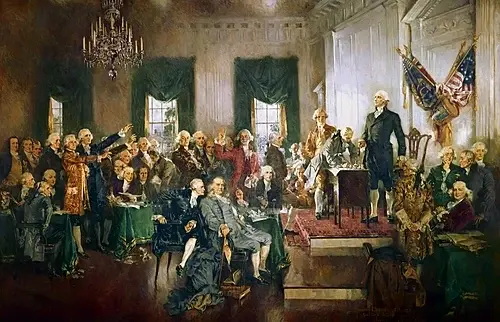 Howard Chandler Christy's Scene at the Signing of the Constitution of the United States (1940).