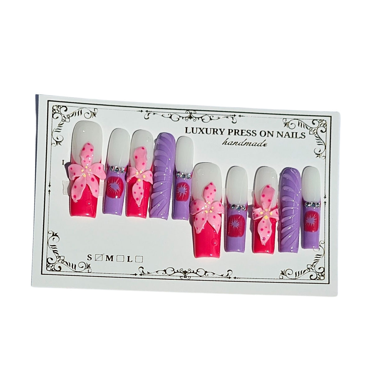 Pretty color long press-on