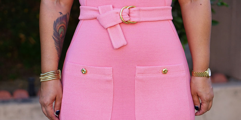 knitted dress with belt