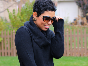 Black Sweater Dress + Slouchy Boots
