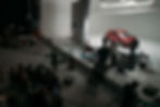 Film set, monitors and modern shooting equipment. Film crew, lighting devices, monitors, p