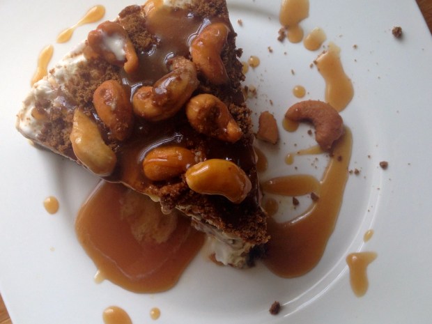 No Bake Cashew & Salted Caramel Ice Cream Cake