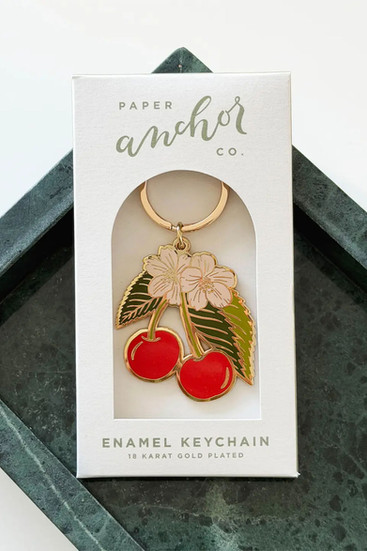 Paper Anchor Co Cherry Blossom key chain sold at at Meeting Green in Charleston, South Carolina 