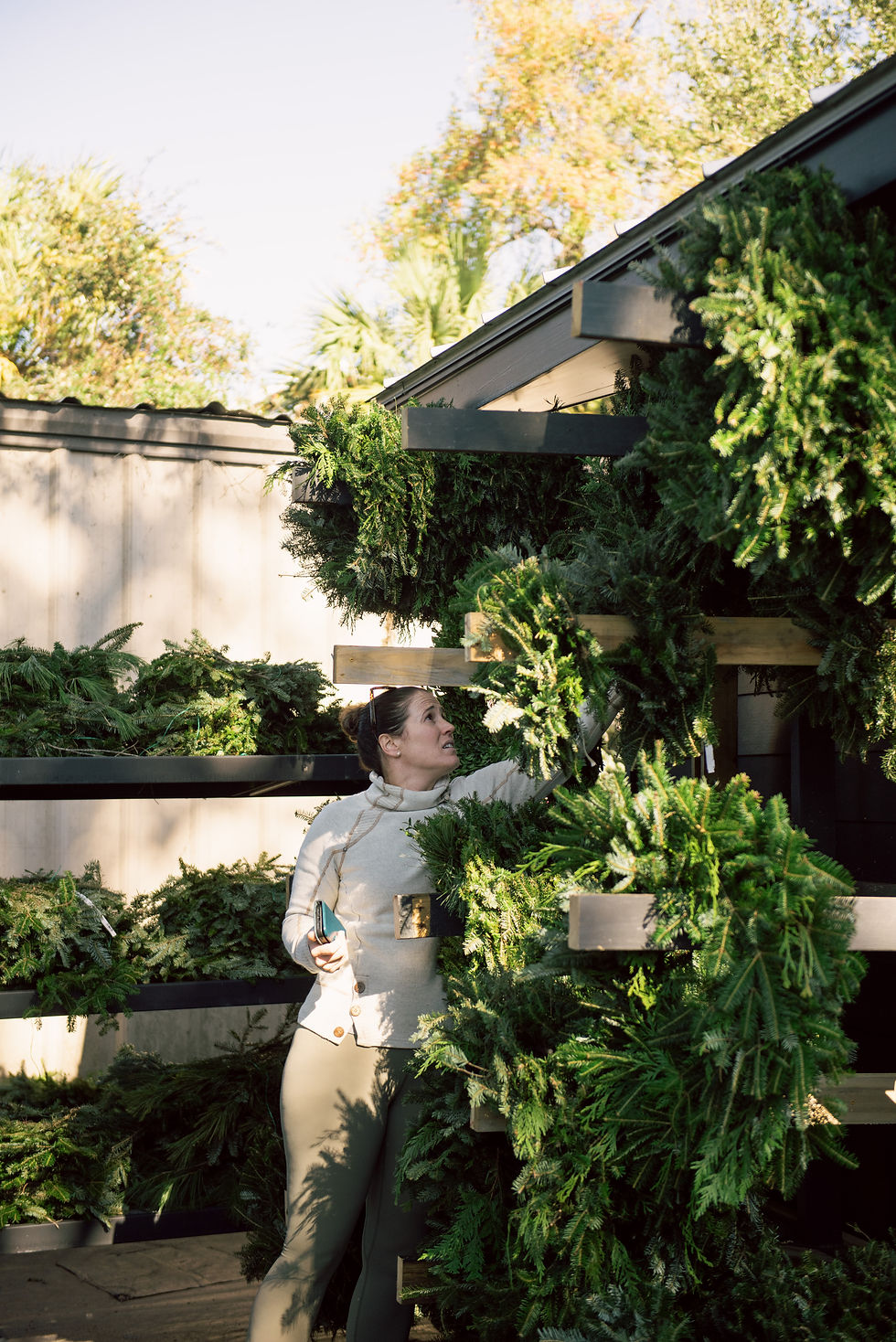 supporting local: shop wreaths and garlands at meeting green for your holiday decor in charleston