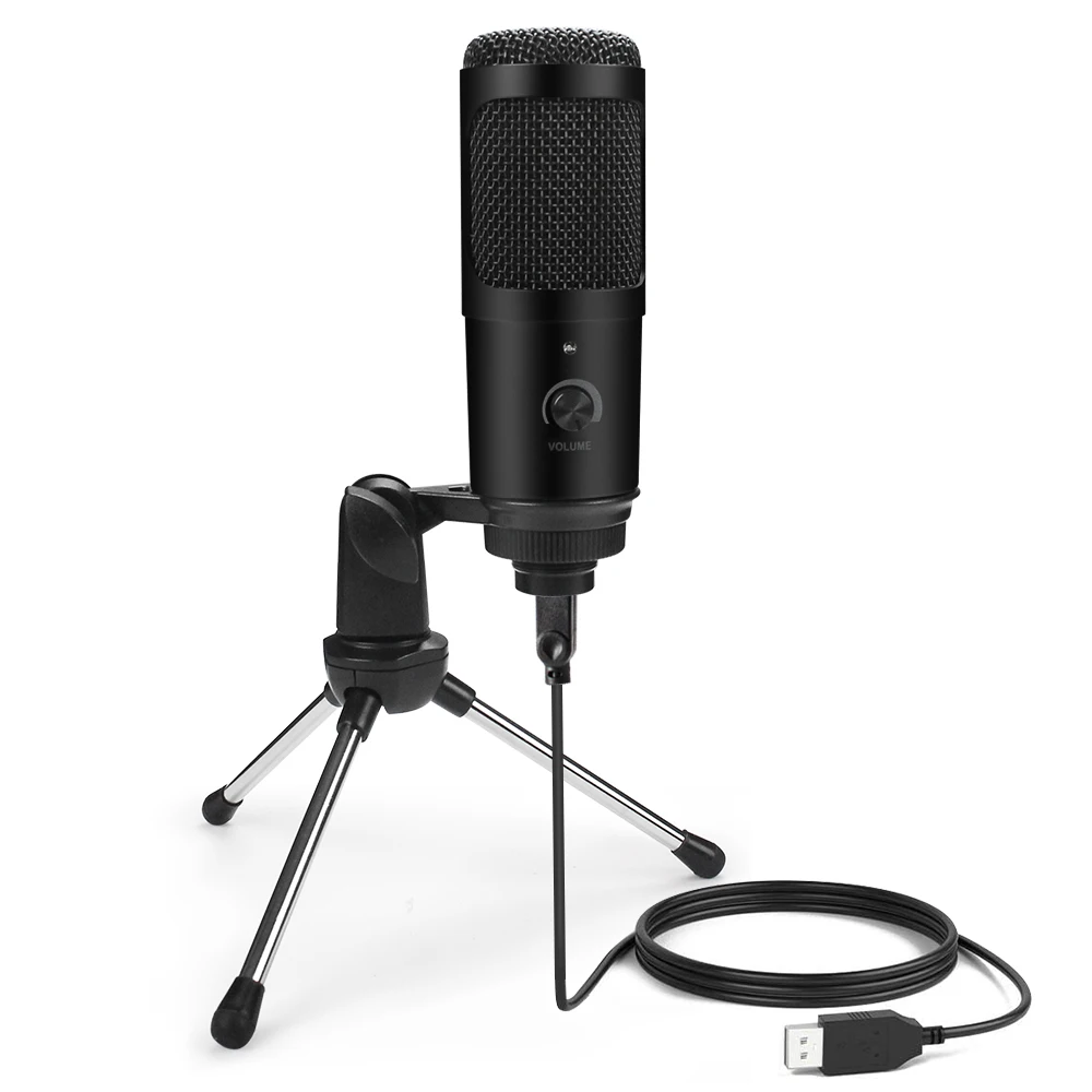 USB Condenser Microphone D80 with Stand for PC Recording & Streaming