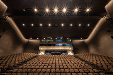 RNCM Theatre auditorium lighting photographed from the stage