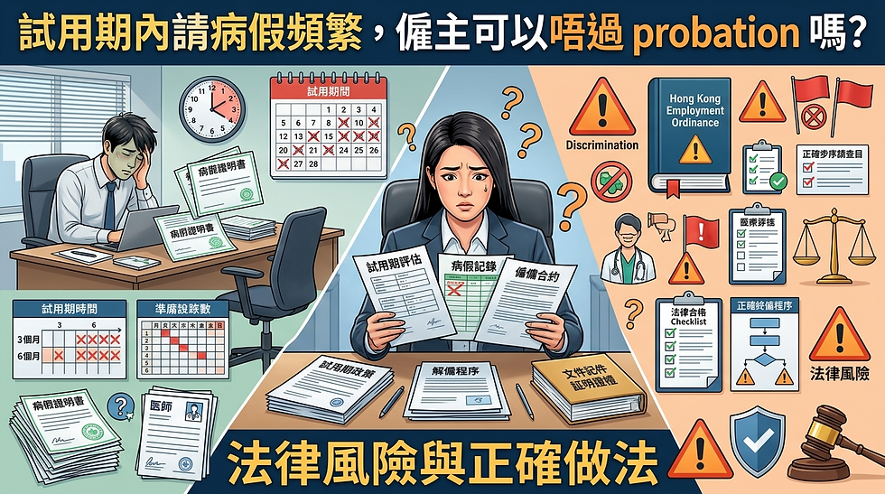 試用期病假, 僱主解僱風險, 香港僱傭法例, 殘疾歧視, Get More Resources HR 諮詢