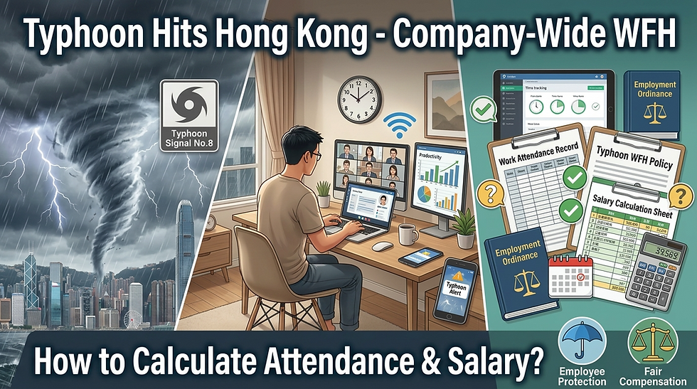 Hong Kong typhoon WFH work arrangement, Signal 8 work from home salary deduction, remote work labor dispute, Get More Resources HR consulting