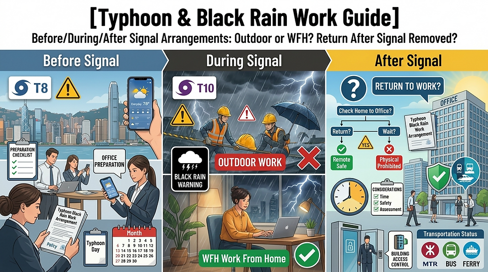 Typhoon black rain work, Employee rights, Hong Kong labor law, Adverse weather work, WFH typhoon, Get More Resources HR Consulting