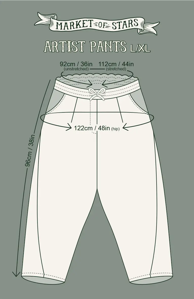 Market of Stars Let the Light in Linen Cropped Artist Pant with Delft Print