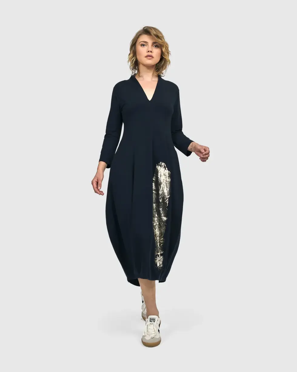 Alembika Laurel Cocoon Dress - Navy HD123N
