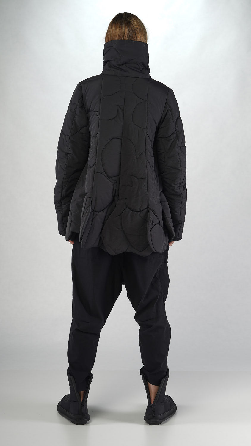 Rundholz High Collar Ruffle Puffer - Black 2253191104