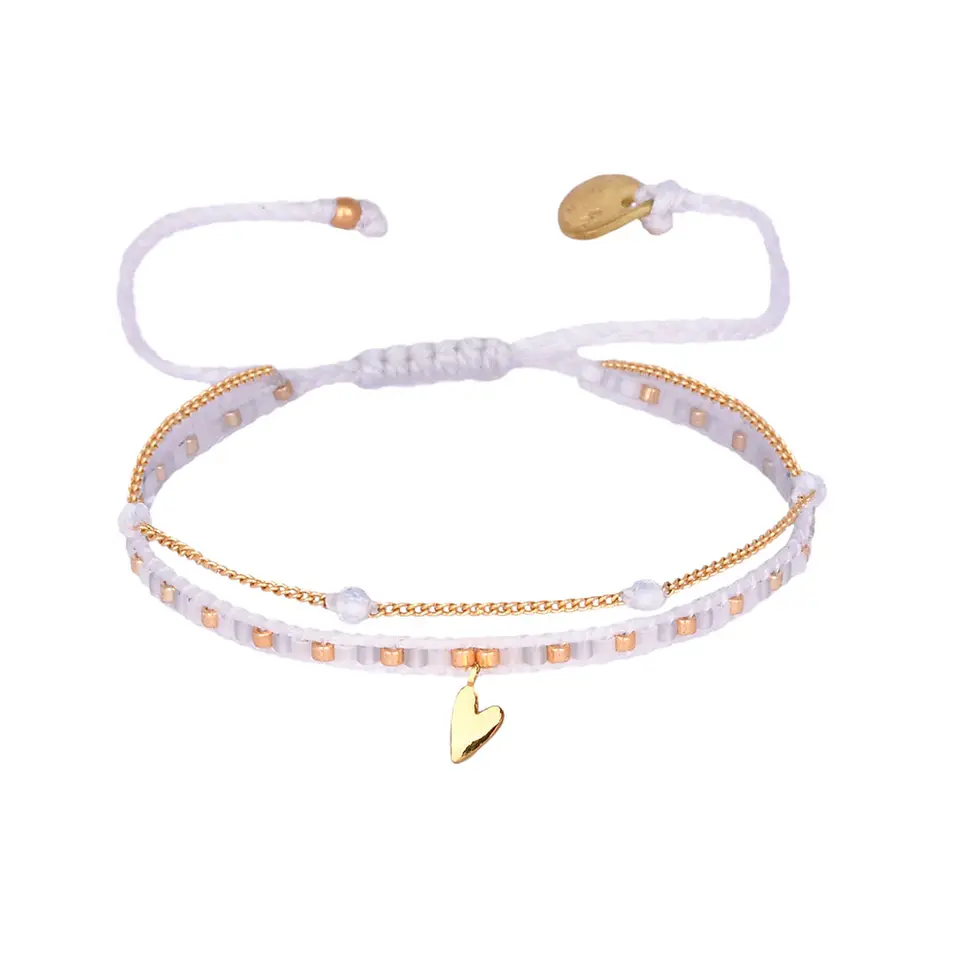 Mishky Colorful Heart Chain Bracelet - Pink 11239805512580