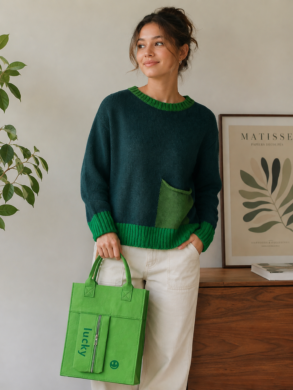 Love-Launch Green Felt Bag