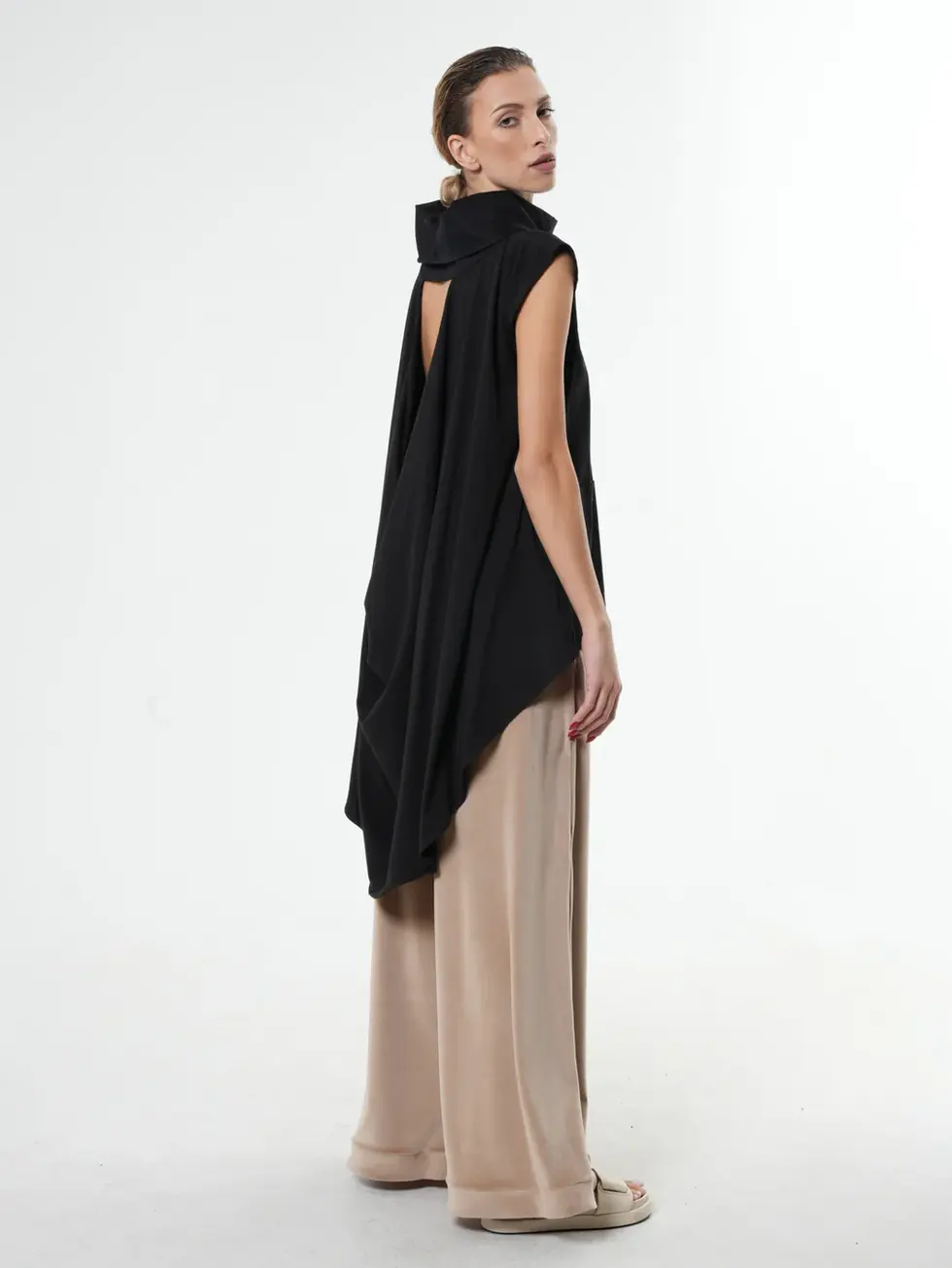 Metamorphoza Asymmetric Tunic with Open Back