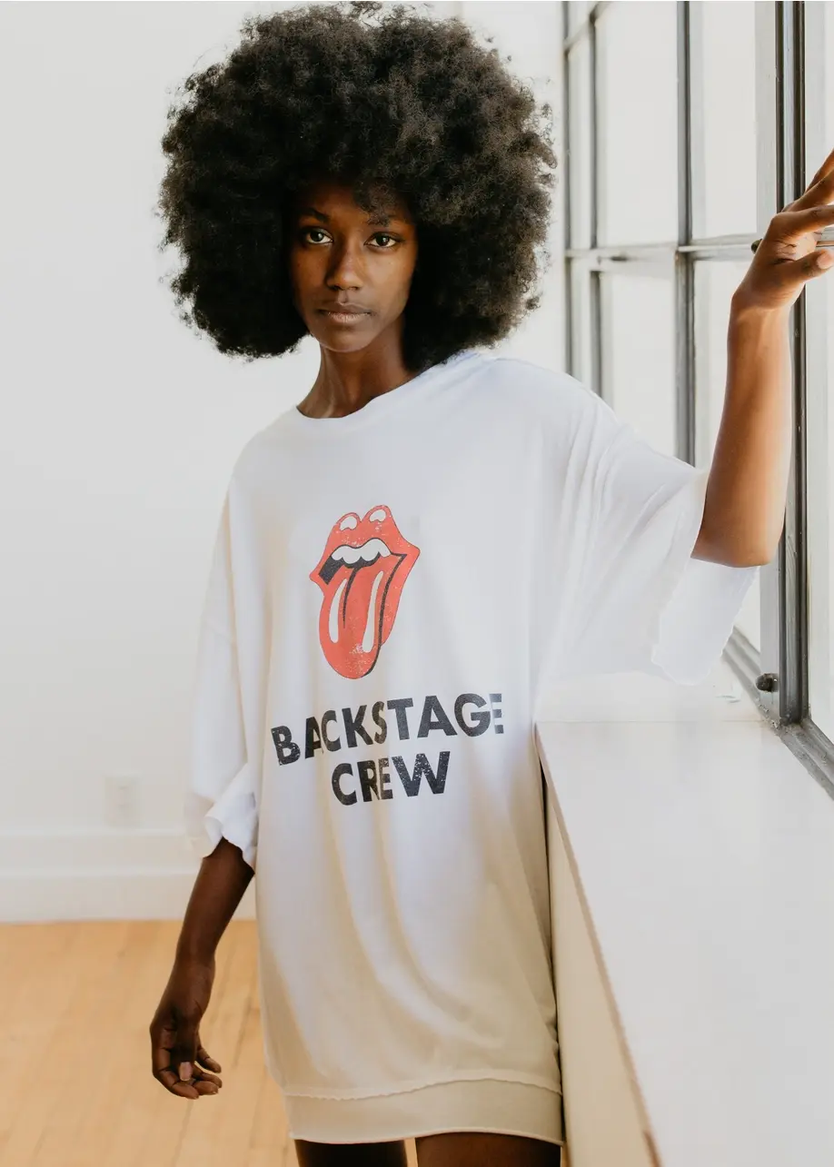 People Of Leisure Rolling Stones Backstage Crew Oversized Tee