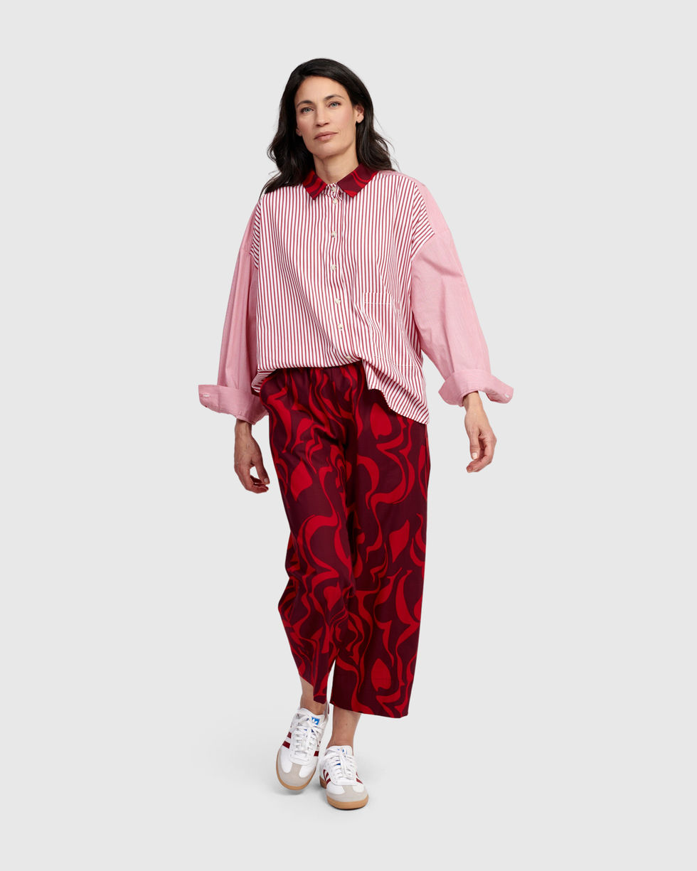 Alembika Oversized Button-Up Shirt - Stripes ST714S