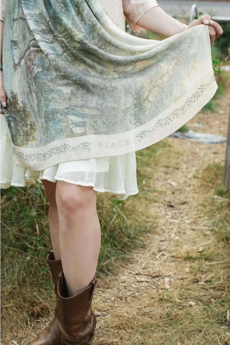 Market of Stars Land of Plenty Printed Artisan Bamboo Scarf LOP Scarf