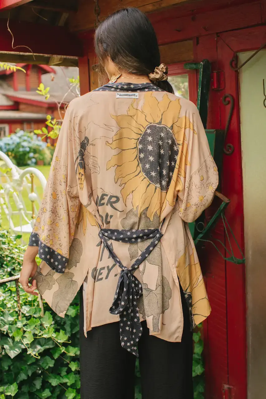 Market of Stars Milk & Honey Bamboo Bohemian Kimono Cardigan with Belt M&H Belted