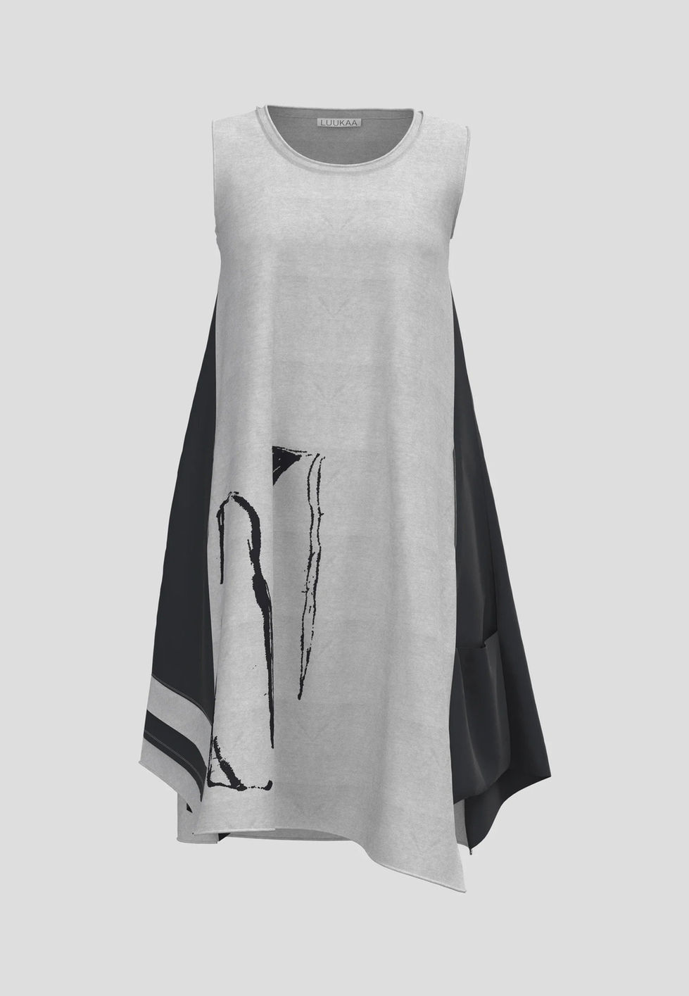 Luukaa Nova Vento Colorblock Dress - Dusty Grey 25Y515