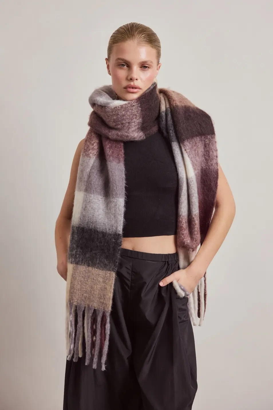 Arctic Fox & Co. The Reykjavik Scarf - 100% Recycled - Dark Berry RJKSCFCGY007