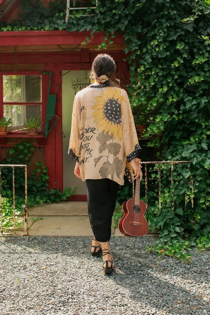 Market of Stars Milk & Honey Bamboo Bohemian Kimono Cardigan with Belt M&H Belted