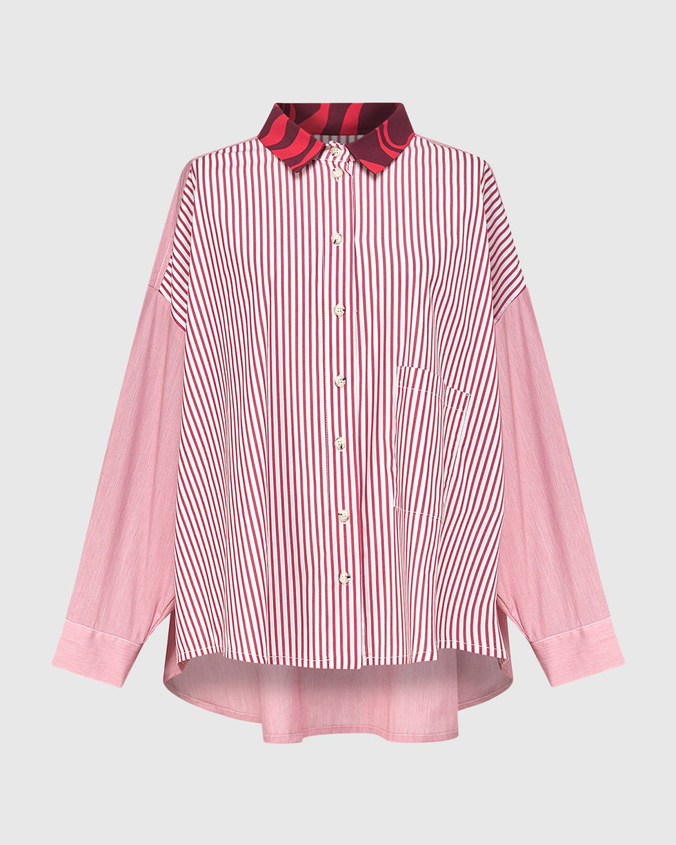 Alembika Oversized Button-Up Shirt - Stripes ST714S