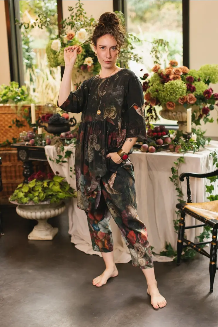 Flight of Fancy Artist Tunic Dress with Pockets & Hummingbird Flight Artist