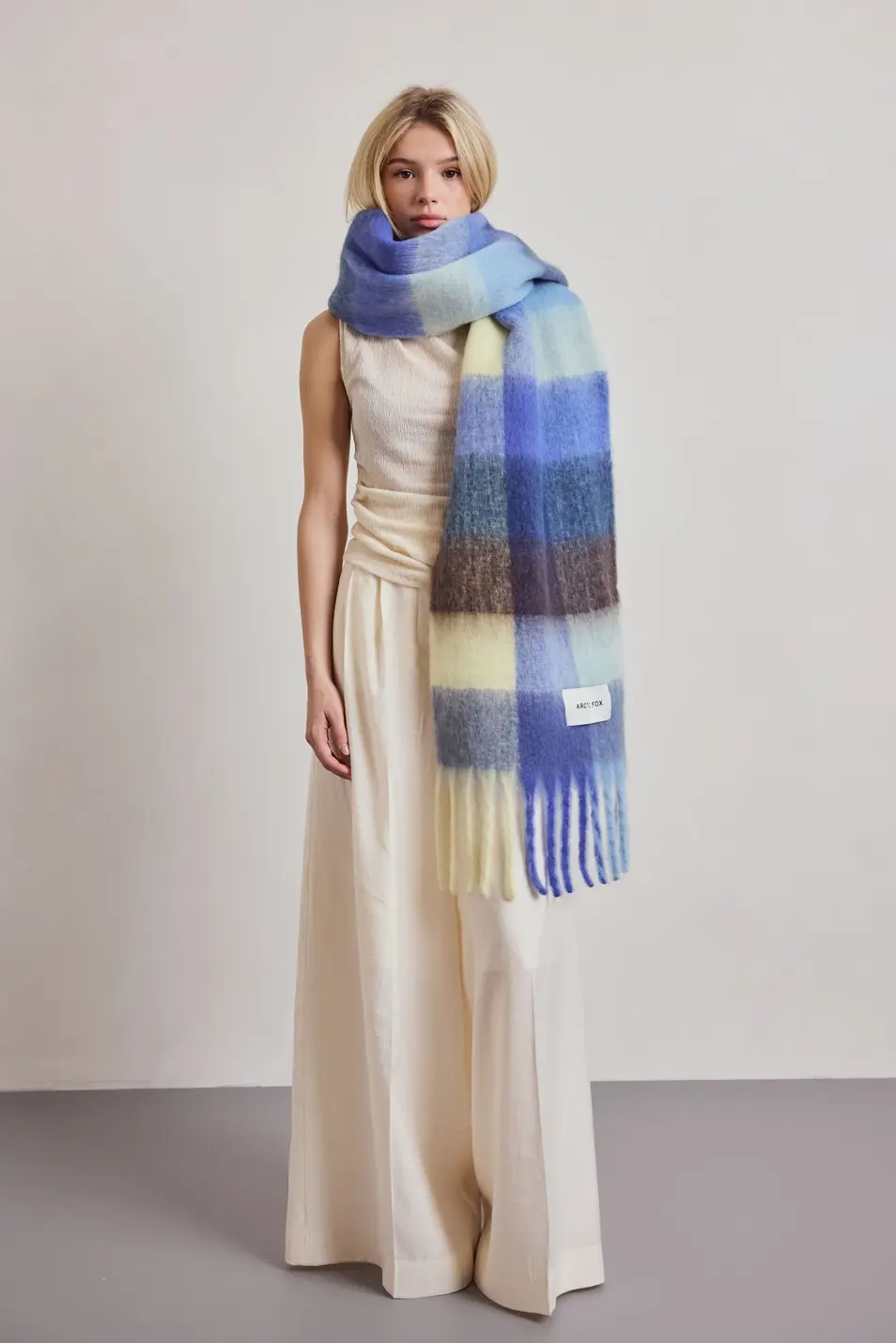Arctic Fox & Co. The Reykjavik Scarf - 100% Recycled - Blue Yellow RJKSCFCBY007