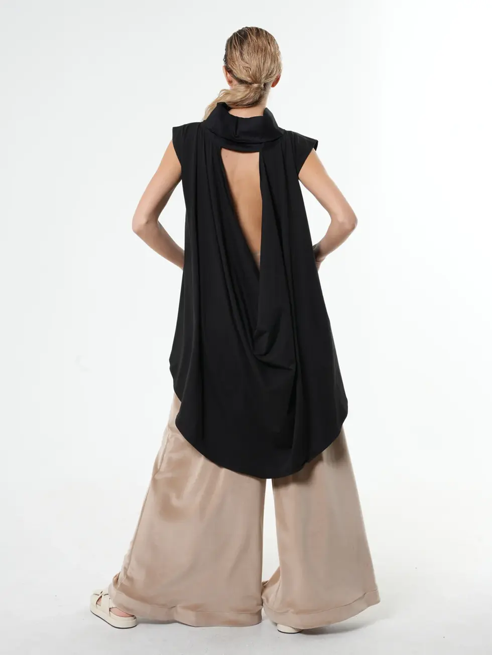 Metamorphoza Asymmetric Tunic with Open Back