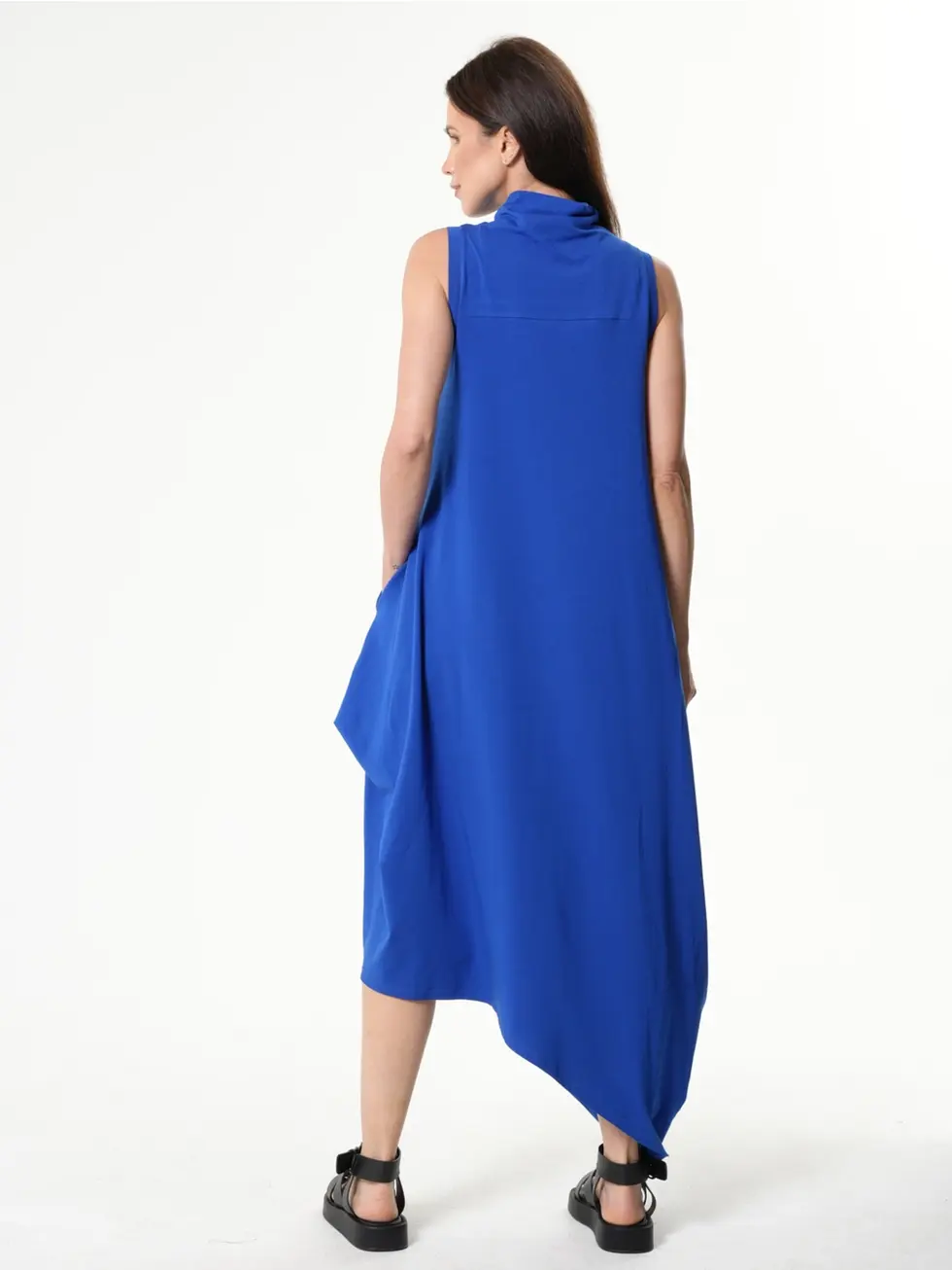 Metamorphoza Sleeveless Cotton Dress - Royal Blue