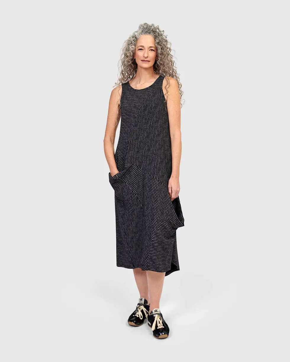Alembika Urban Sahara Midi Dress - Pinstripes UD916P