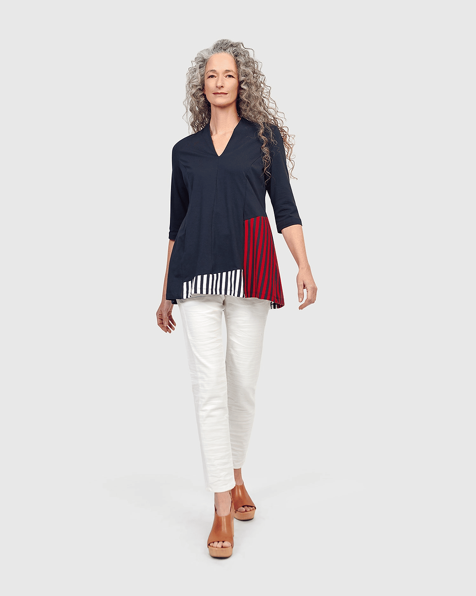Alembika Rowan V-Neck Top model walking
