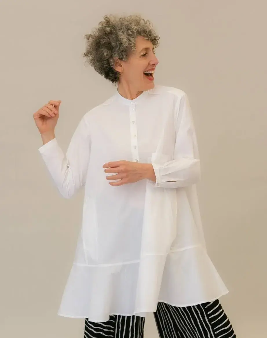 Alembika Freedom Flounce Tunic Shirt - White ST372W