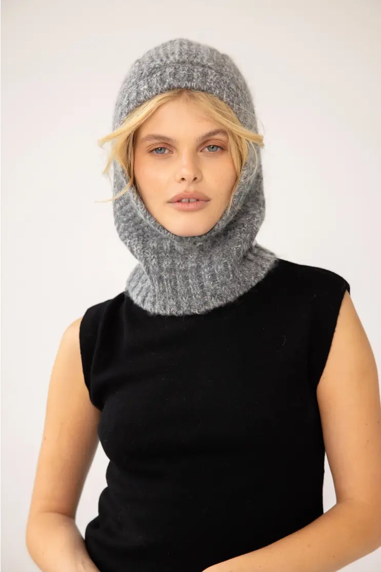 Arctic Fox & Co. Alpaca Balaclava Fitted Hood - Alpine Cloud Grey OTHBALGRY005
