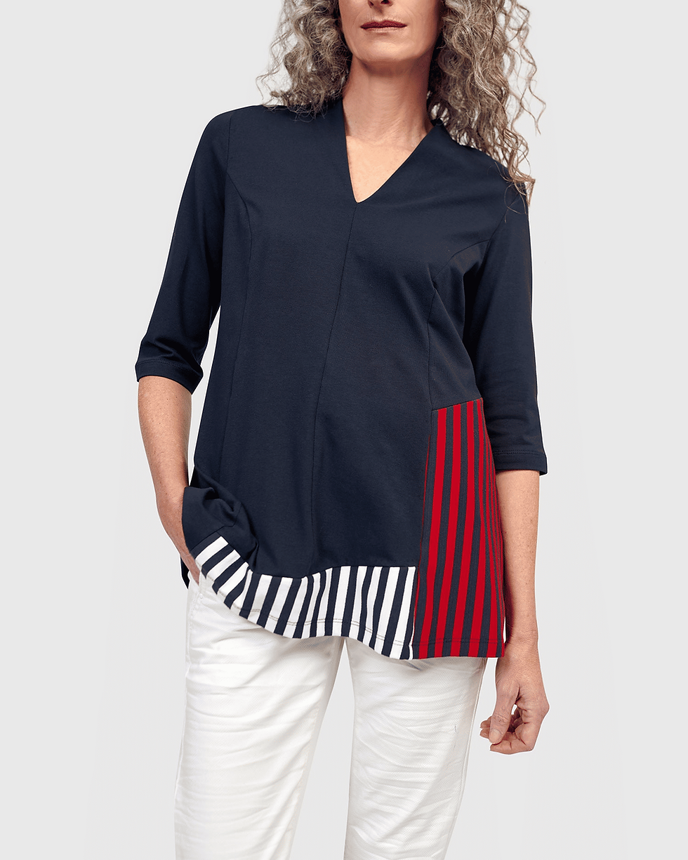 Alembika Rowan V-Neck Top up close