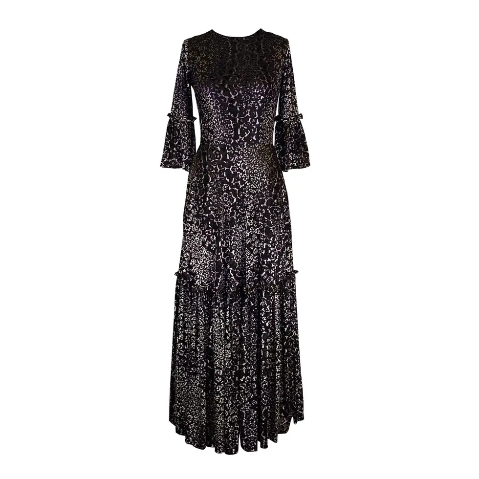 Jennafer Grace Pantera Ruffle Dress - Black DRB0582