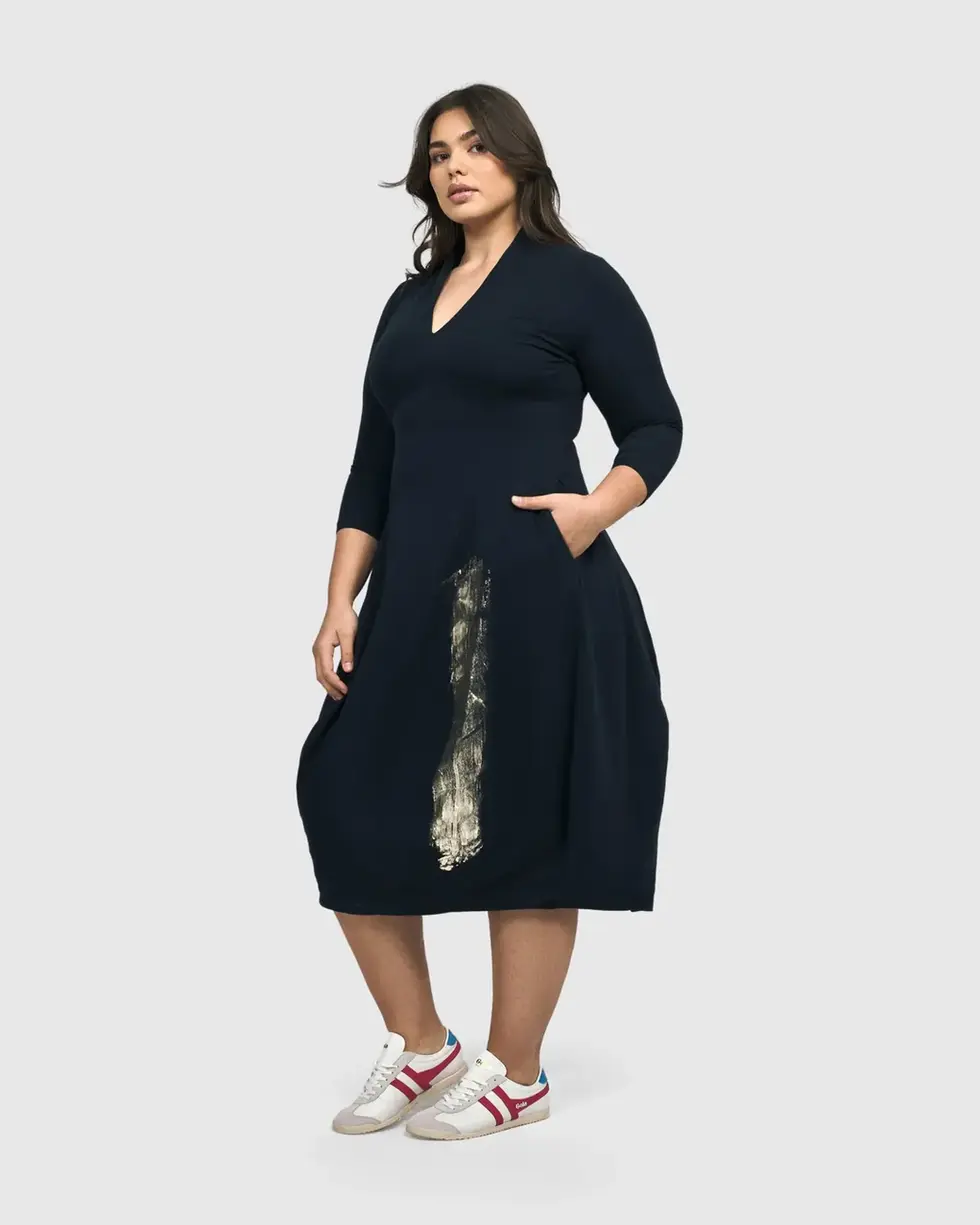 Alembika Laurel Cocoon Dress - Navy HD123N