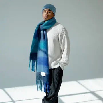 Arctic Fox & Co. Reykjavik Scarf - Blue Check RJKSCFCBU005
