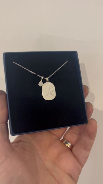 Thumbnail: Monogram letter necklace | personalised tag - engraved  