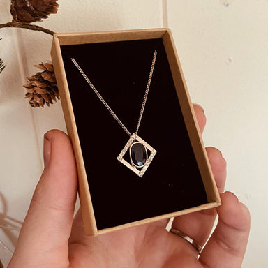 Diamond and sapphire pendent. Rose gold.jpg